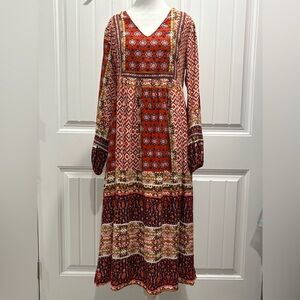 Brass & Roe Boho Long Sleeve Dress Size L